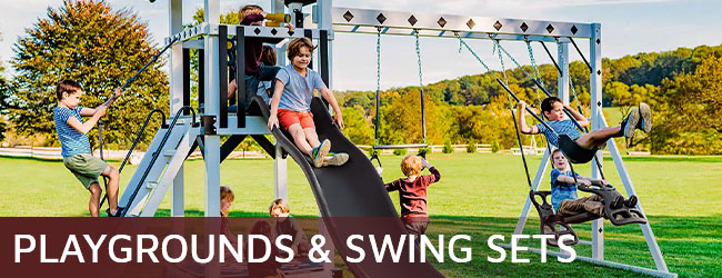 play-set Amish built playground and swing set