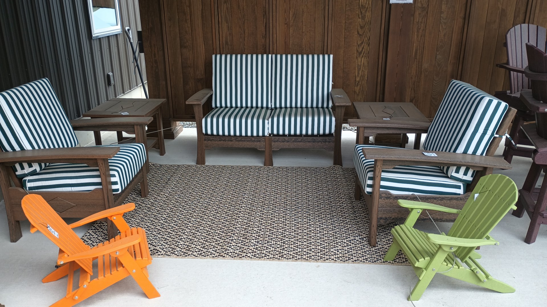 Love seat and two chairs with two kids chairs