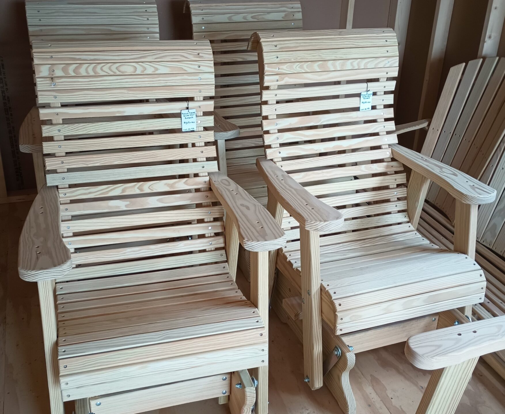 Rollback gliders made out of wood